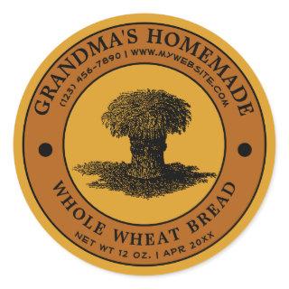 Vintage Homemade Wheat Bread Label Template