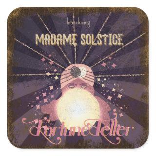 Vintage inspired fortune teller   square sticker