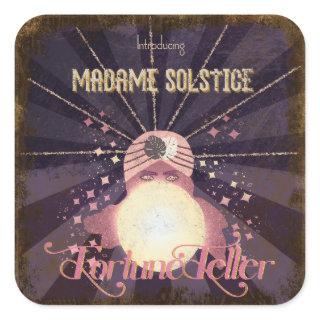 Vintage inspired fortune teller   square sticker