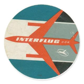 Vintage Interflug Luggage Label Reproduction
