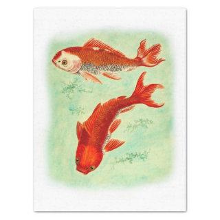 Vintage Japanese Koi Fish Decoupage  Tissue Paper