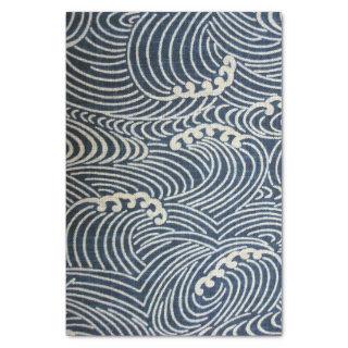Vintage Japanese Textile, Wave Pattern Tissue Paper