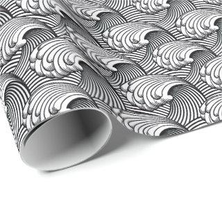 Vintage Japanese Waves, Black and White