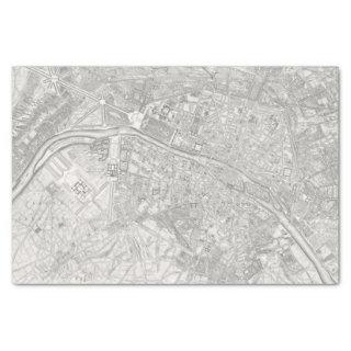 Vintage John Rocque Plan of Paris Map Tissue Paper