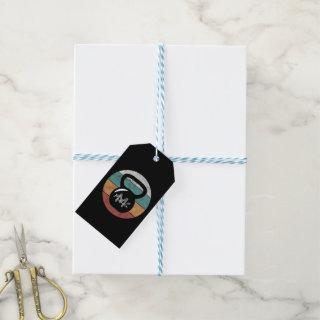 Vintage kettlebell custom monogram name initial gift tags
