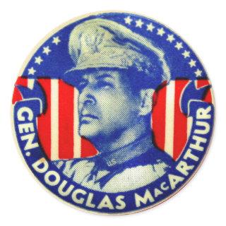 Vintage Kitsch General Douglas MacArthur Button Classic Round Sticker