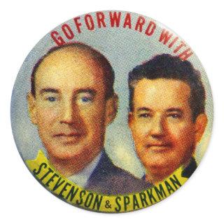 Vintage Kitsch Stevenson Sparkman Political Button Classic Round Sticker