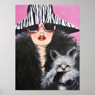 Vintage Lady With A Dog/Poster Poster