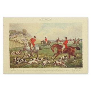 Vintage Landscape Fox Hunt Dogs Ephemera Decoupage Tissue Paper