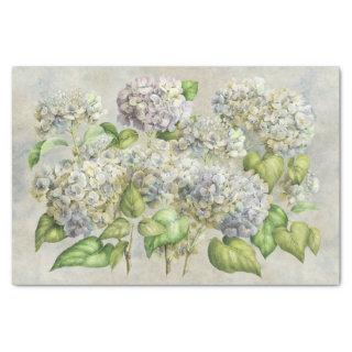 Vintage Lavender Hydrangea Floral  on Gray  Tissue Paper