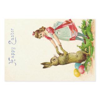 Vintage Little Girl Dance with Bunny Easter Egg  Sheets