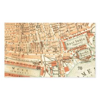 Vintage London Street Map Rectangular Sticker