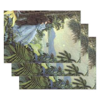 Vintage Love and Romance, Romantic Tropical View  Sheets