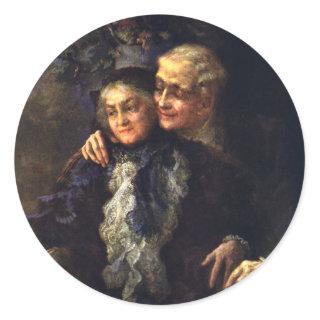 Vintage Love and Romance, Romantic Victorian Art Classic Round Sticker