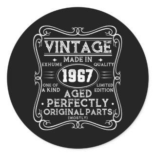 Vintage Made In 1967 Retro Classic Classic Round Sticker