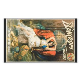Vintage Magic Poster, Magician Frederick Bancroft Rectangular Sticker
