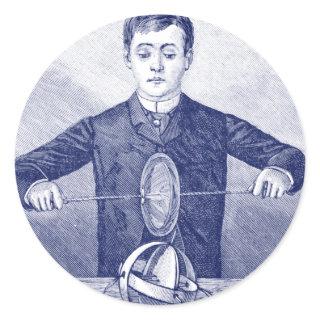 Vintage Magic Trick or Scientific Experiment Classic Round Sticker