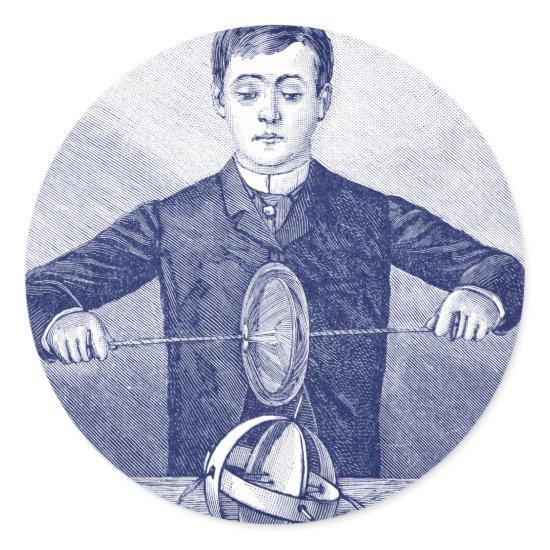 Vintage Magic Trick or Scientific Experiment Classic Round Sticker