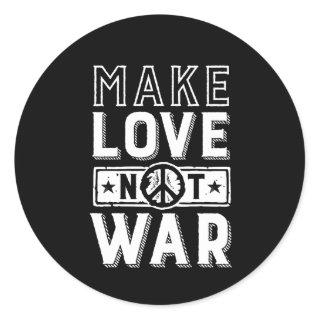 Vintage Make Love Not War World Peace Classic Round Sticker
