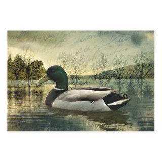 Vintage Mallard Duck Weathered Postcard  Sheets