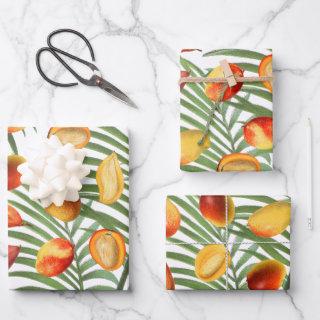 Vintage Mango & Greenery Summer Fruit Pattern  Sheets