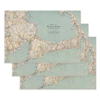 Vintage map of Cape Cod, Massachusetts  Sheets