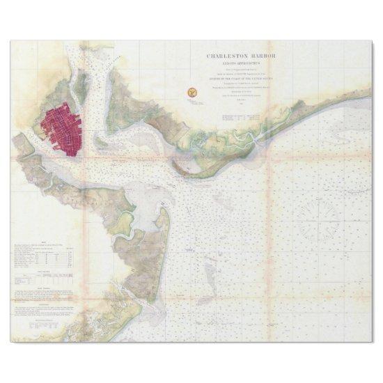 Vintage Map of Charleston Harbor SC (1866)