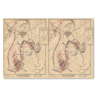 Vintage Map of Gettysburg, July 1863 Decoupage Tissue Paper