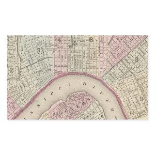 Vintage Map of New Orleans (1880) Rectangular Sticker
