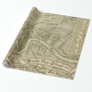 Vintage Map of New Orleans Louisiana (1919)
