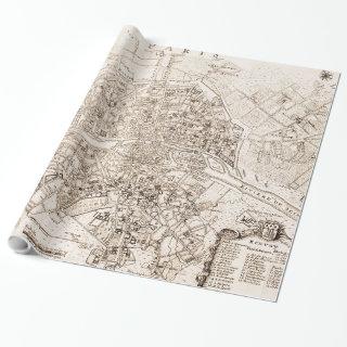 Vintage Map of Paris France (1742)