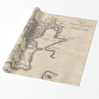 Vintage Map of Plymouth England (1765)