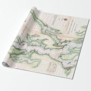 Vintage Map of Puget Sound Washington Coast (1867)