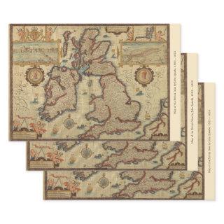 Vintage Map of the British Isles, 1552 – 1629  Sheets