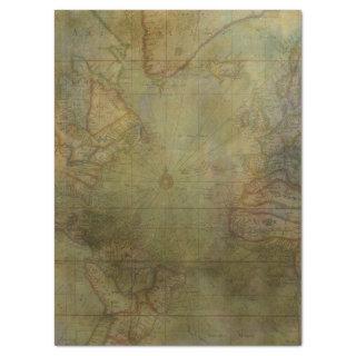 Vintage Map of the North decoupage Tissue Paper