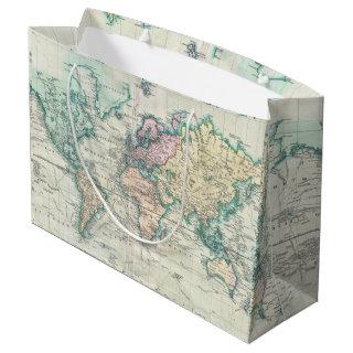 Vintage Map of The World (1801) Large Gift Bag