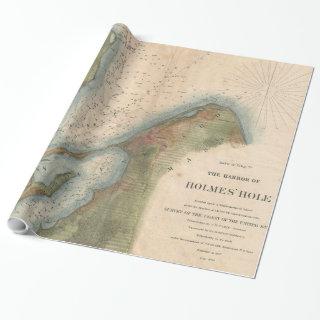 Vintage Martha's Vineyard Holmes Hole Map (1847)