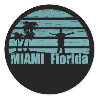 vintage Miami Classic Round Sticker