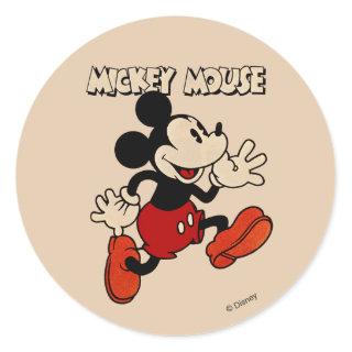Vintage Mickey Mouse Classic Round Sticker