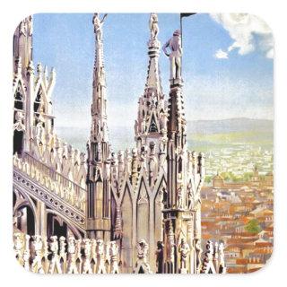 Vintage Milano Travel Square Sticker