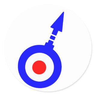Vintage Mod target with Degree Arrow Classic Round Sticker