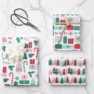 Vintage Mod Trees & Presents Holiday  Sheets