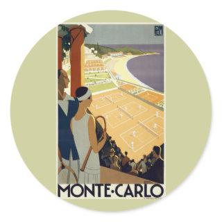 Vintage Monte Carlo Monaco Travel Classic Round Sticker