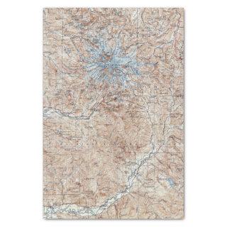 Vintage Mount Rainier Topographical Map Tissue Paper