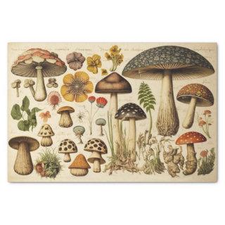 Vintage Mushroom Cottagecore Decoupage Tissue Paper