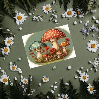 Vintage Mushroom Decoupage Oval Tissue Paper