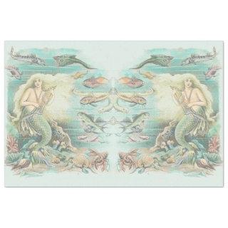 Vintage Musical Mermaid Under the Sea Party  Tissue Paper