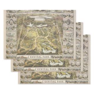 Vintage New York City Central Park Map, 1863  Sheets