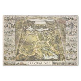 Vintage New York City Central Park Map Decoupage Tissue Paper