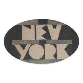 Vintage New York Travel Oval Sticker